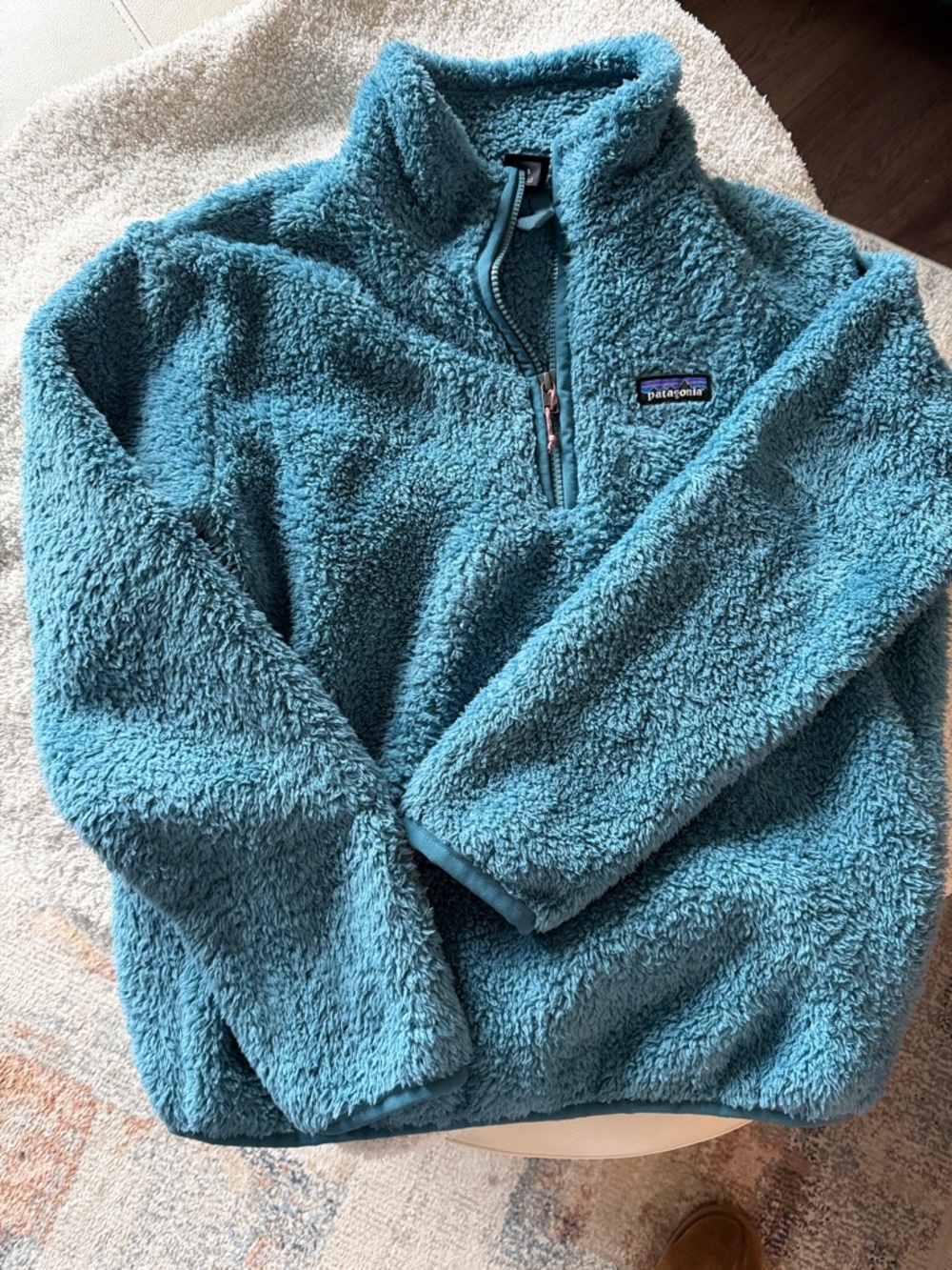 Women’s Patagonia Blue Teal High-Pile Half-Zip Fleece Pullover size S